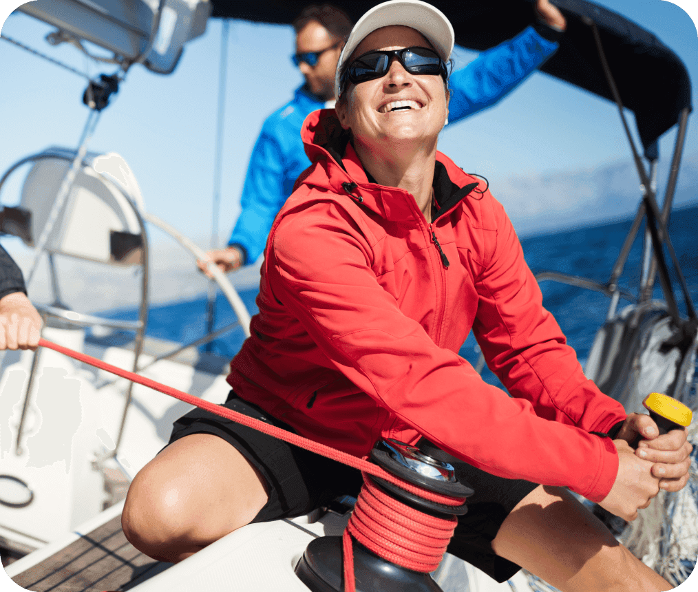 Woman sailing with PredictWind