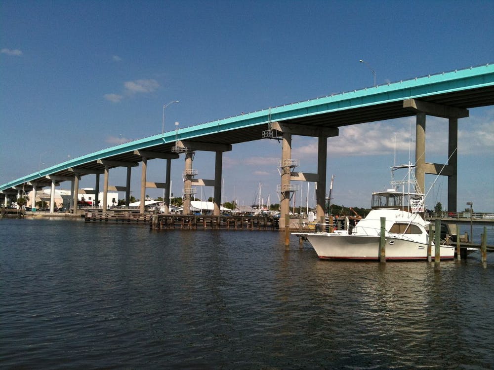 Matanzas Bridge has a 65' clearance.