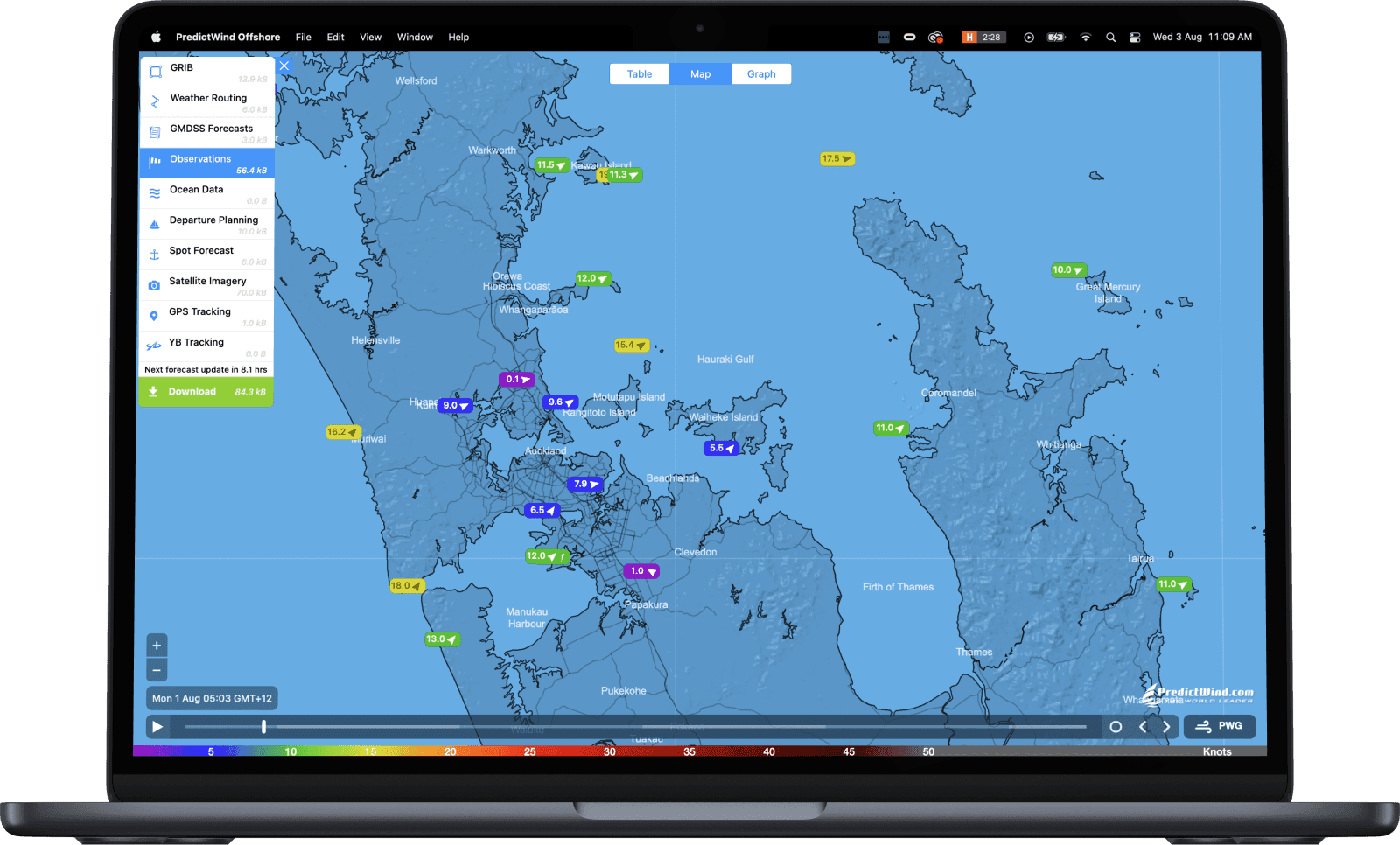 Prediect wind offshore tracker app