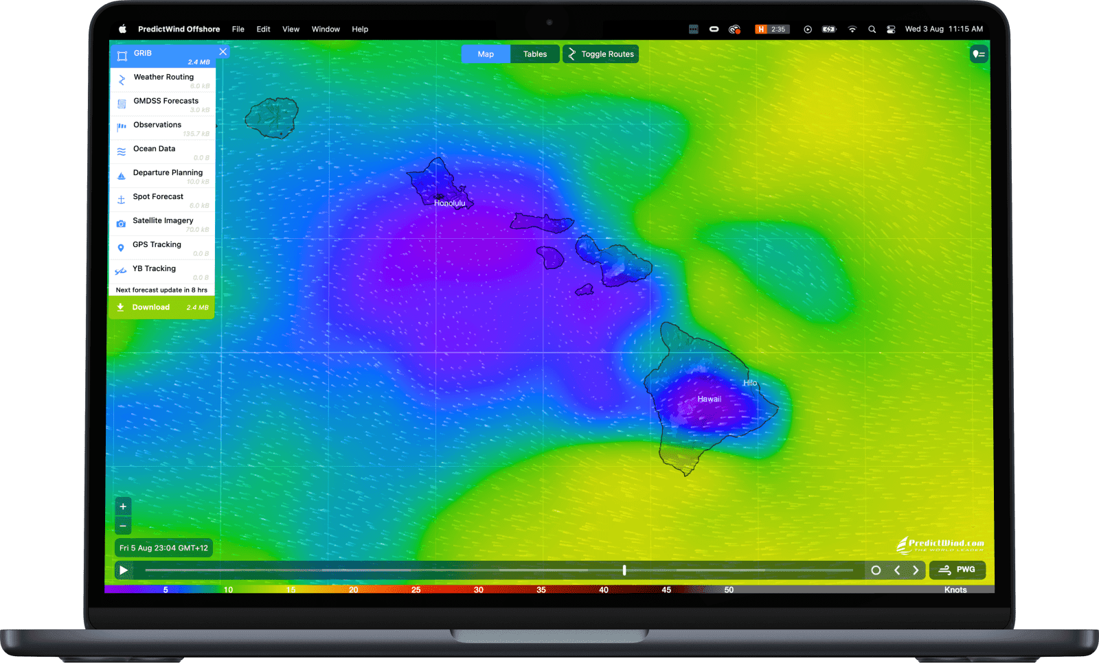 Prediect wind offshore tracker app