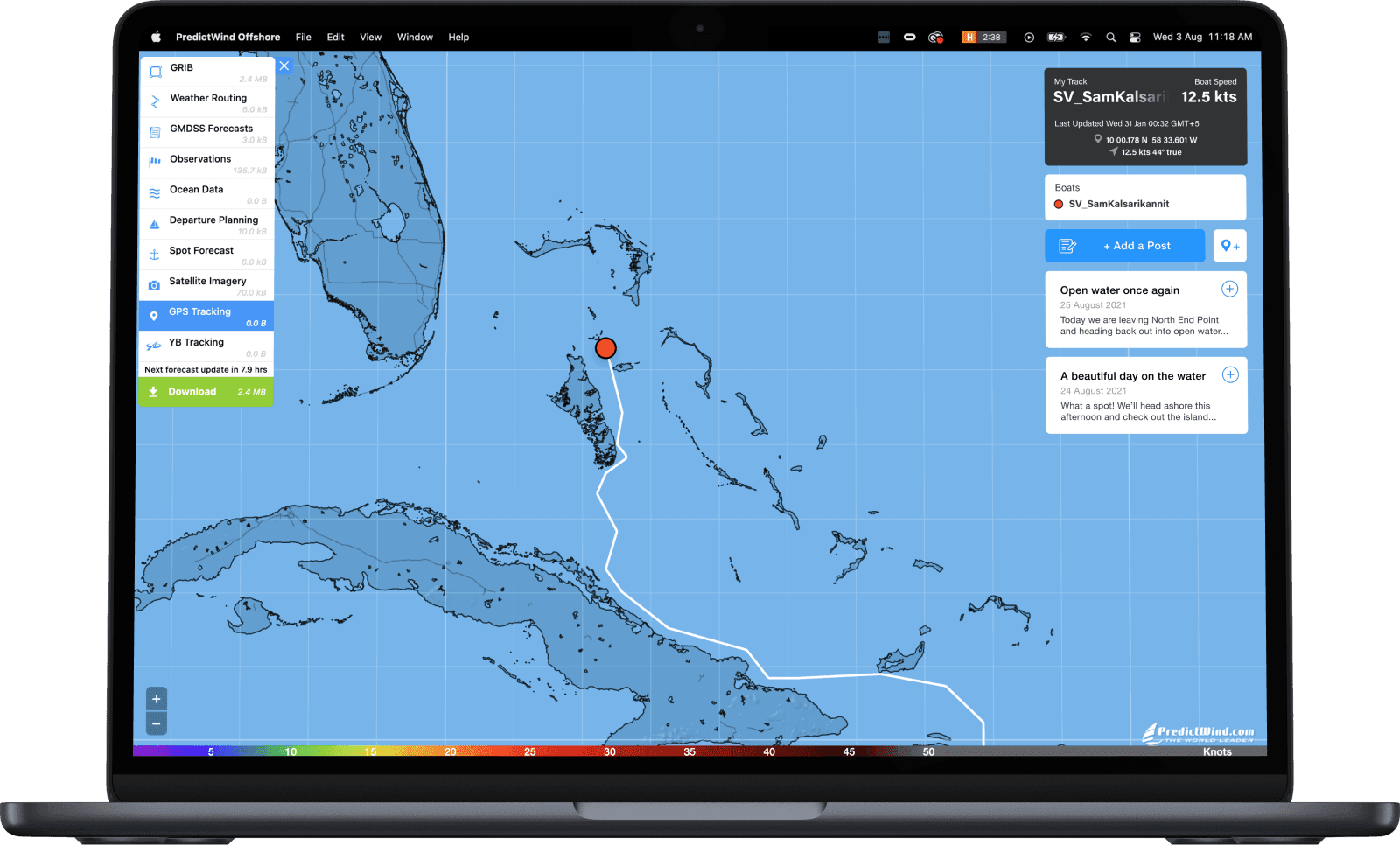 Prediect wind offshore tracker app