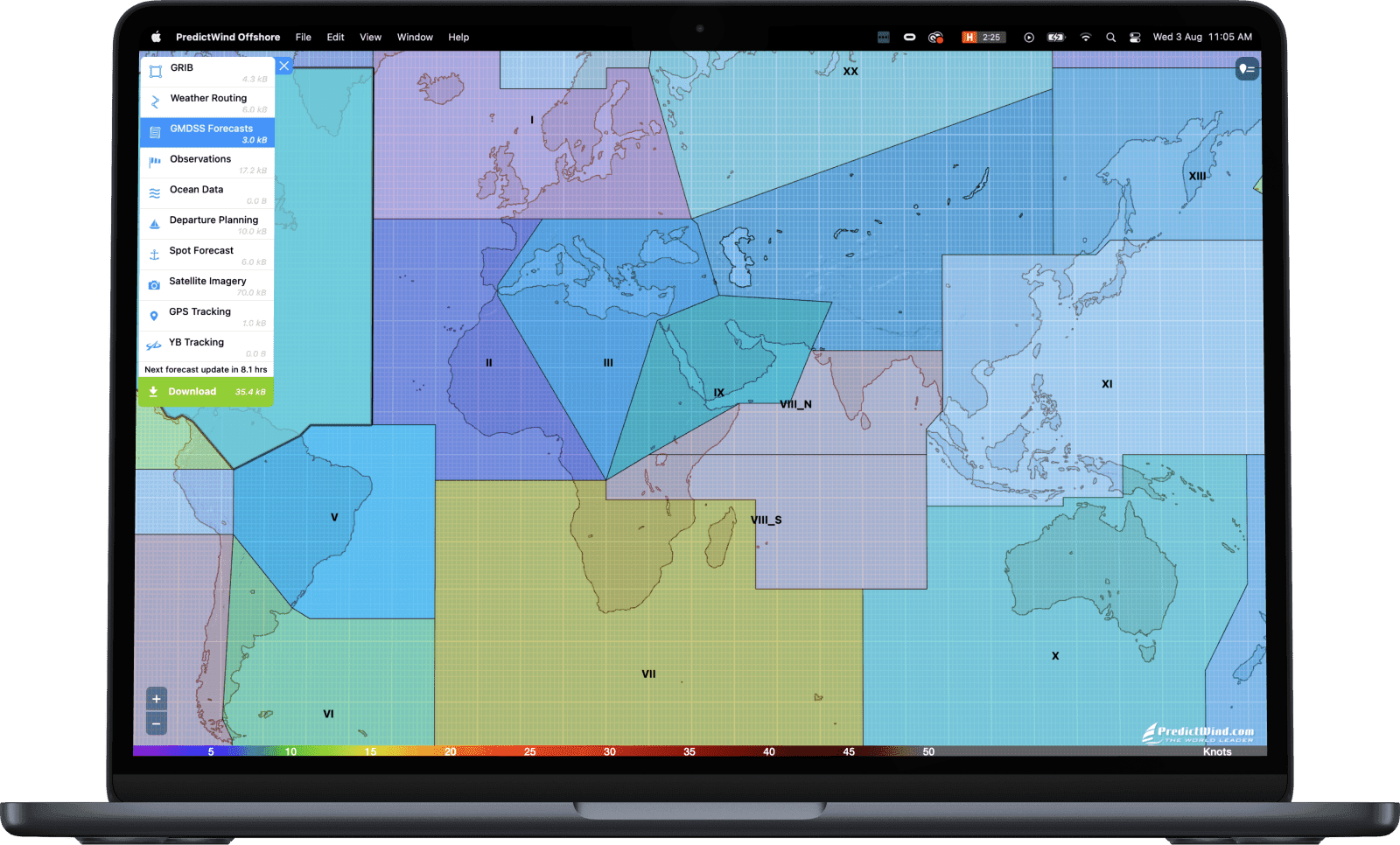 Prediect wind offshore tracker app