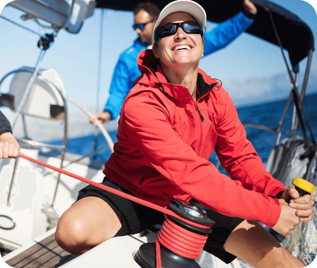 Woman sailing with PredictWind